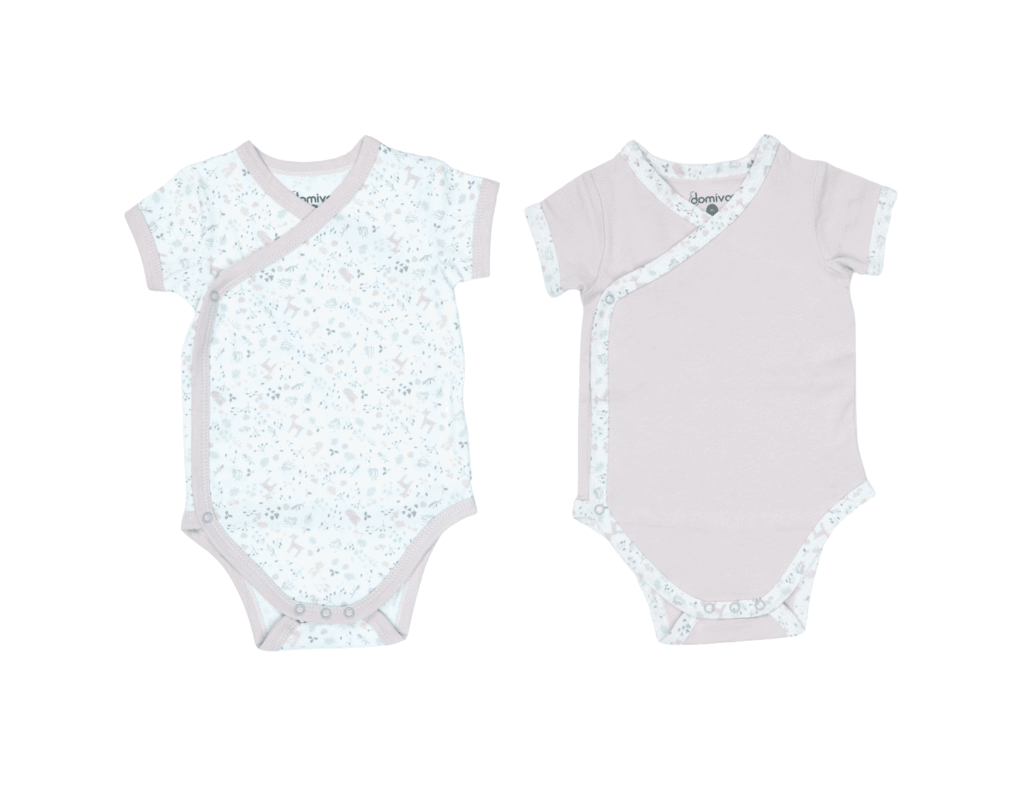 Domiva Lot de 2 Bodies manches courtes cache-cœur Lilas