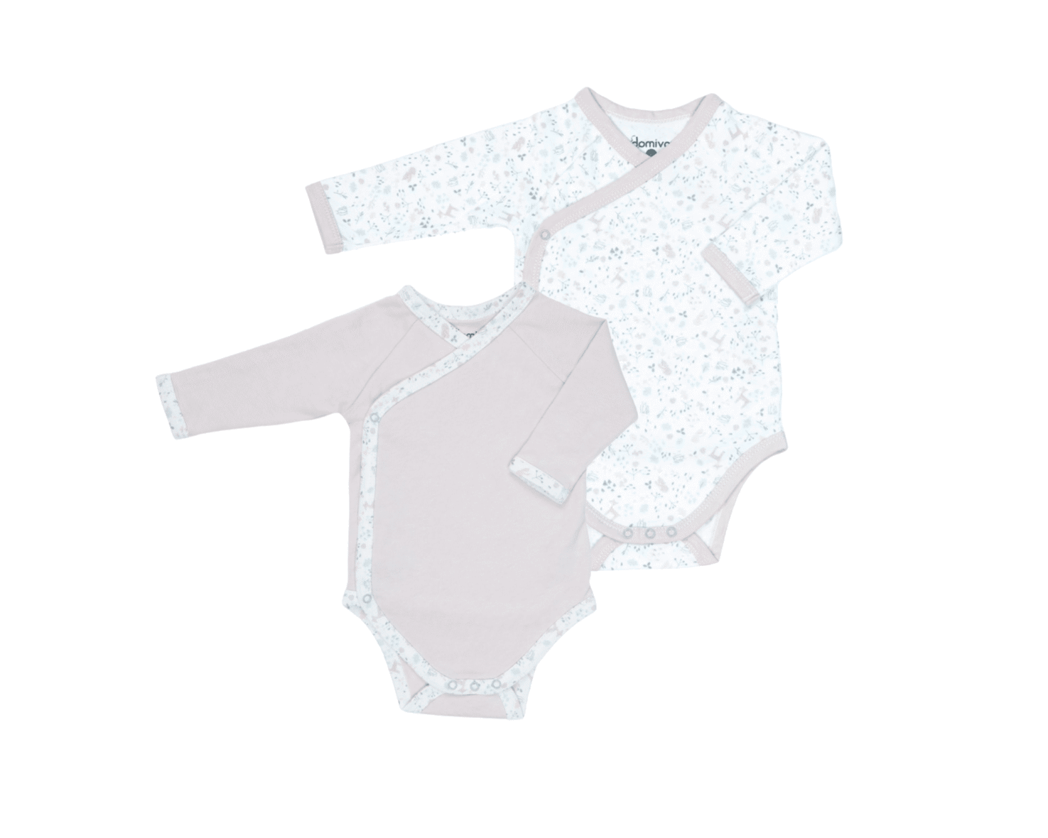 Domiva Lot de 2 Bodies manches longues cache-cœur Rose