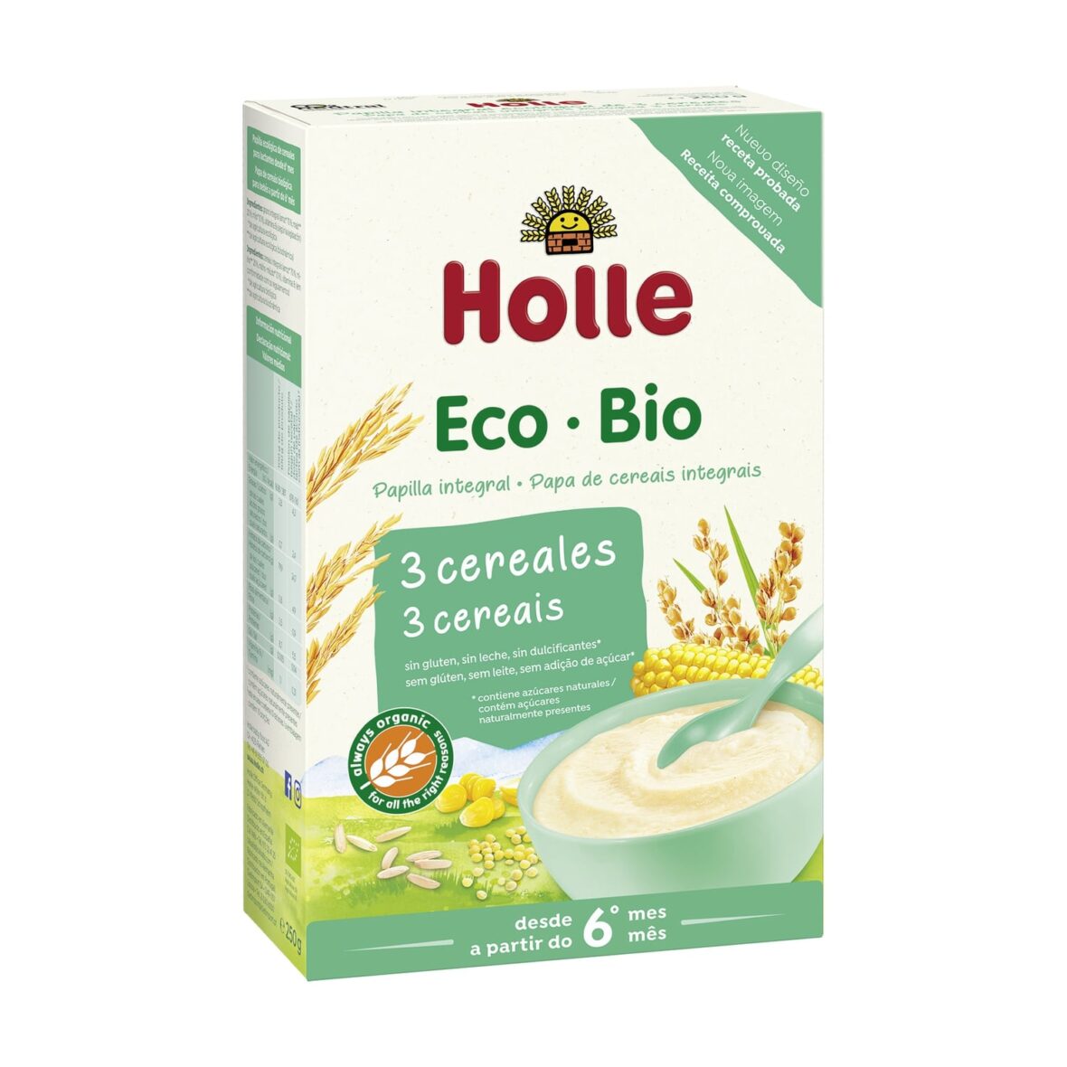 Holle Bouillie Bio 3 céréales 6mois+ | Sans lait Sans gluten