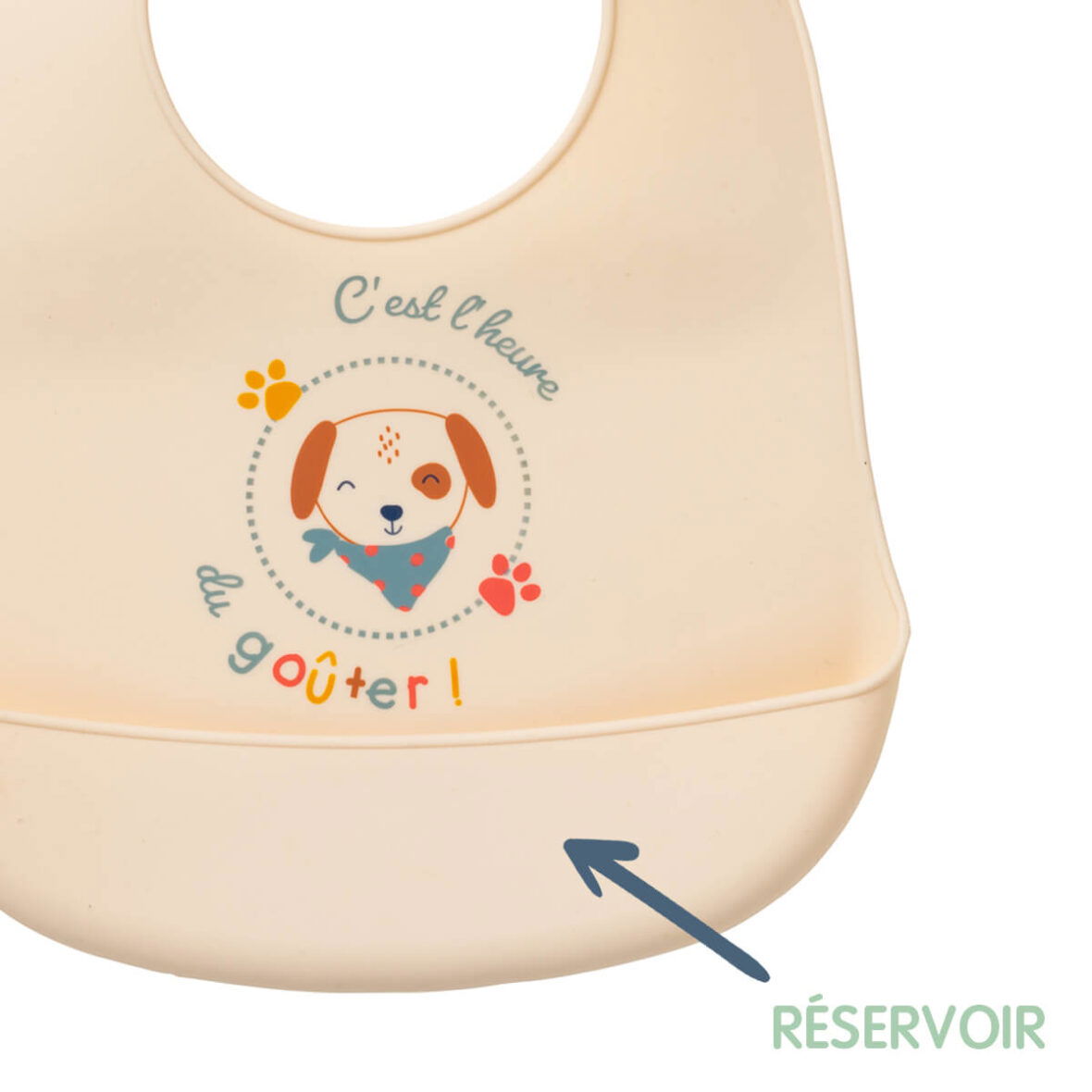 Bebemaman-Babycalin Bavoir en Silicone souple Toutou 1