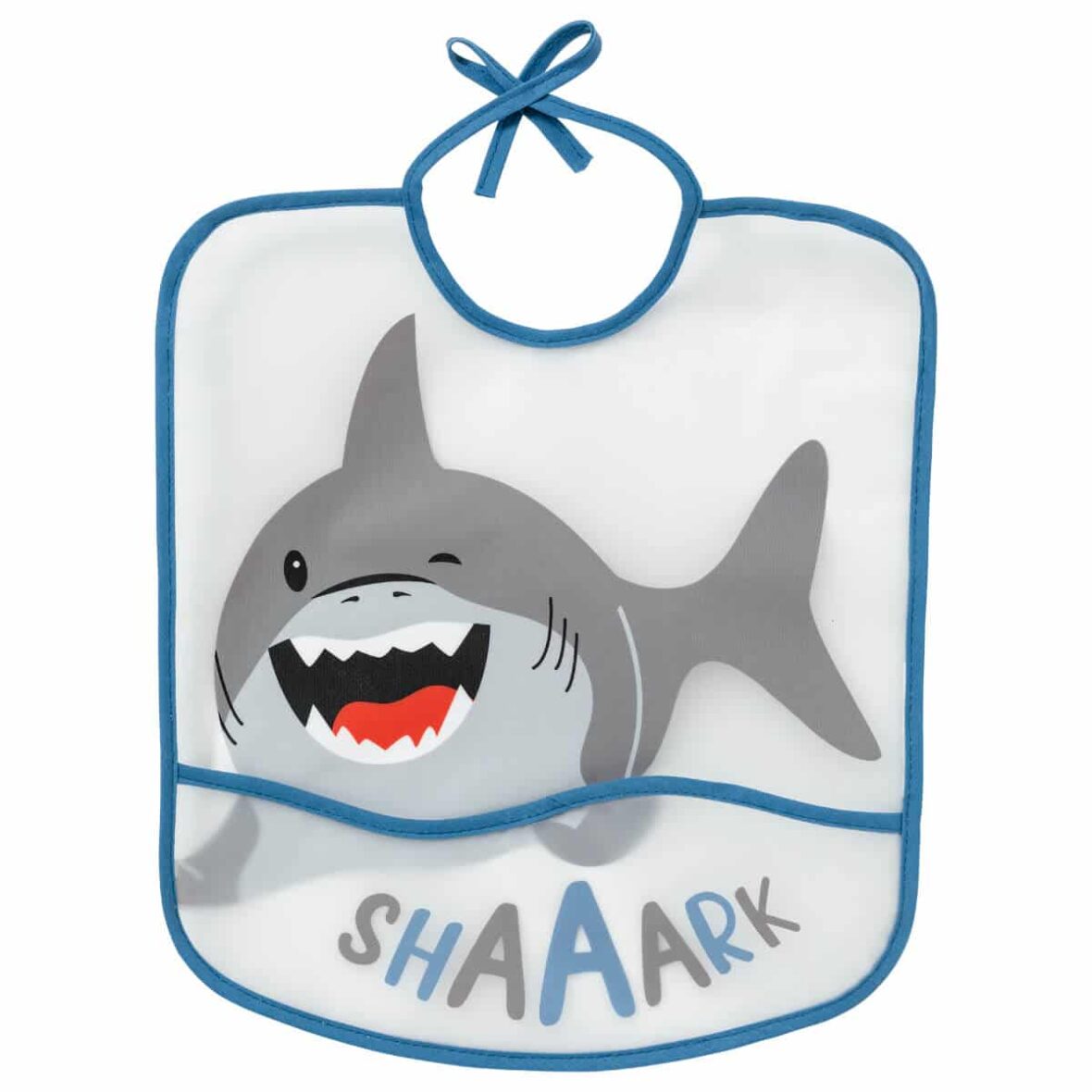 Babycalin Bavoir imperméable à poche 28×32 cm – Requin 6m+