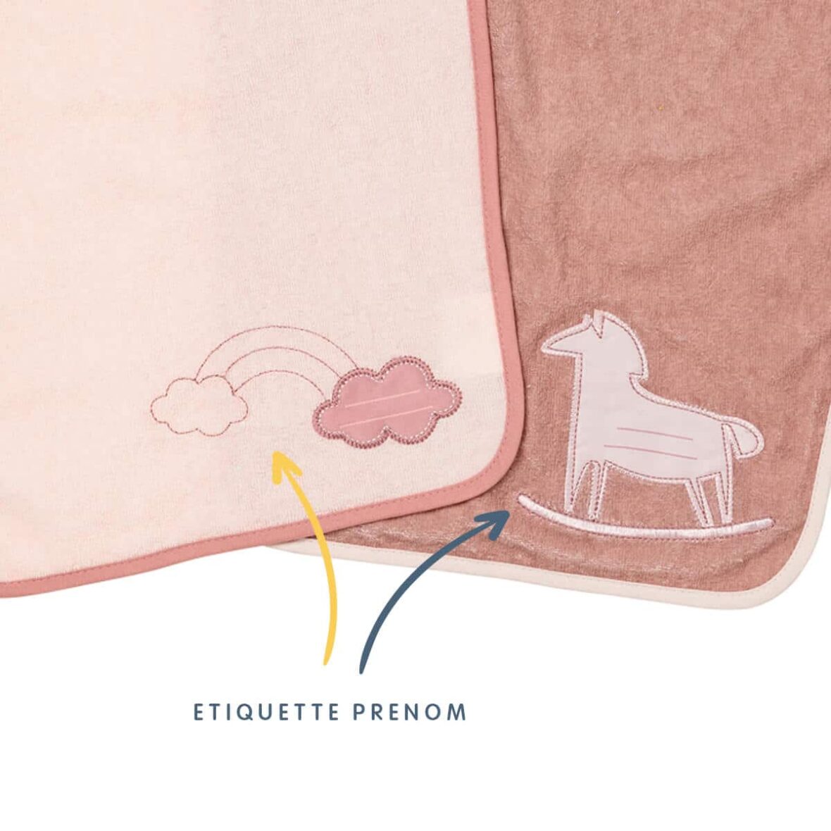 Bebemaman-Babycalin Lot de 2 bavoirs Maternelle – Arc en ciel + Cheval à bascule 1