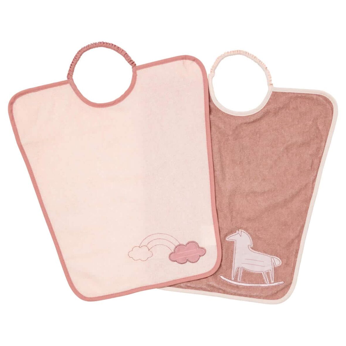 Babycalin Lot de 2 bavoirs XL- Arc en ciel + Cheval à bascule