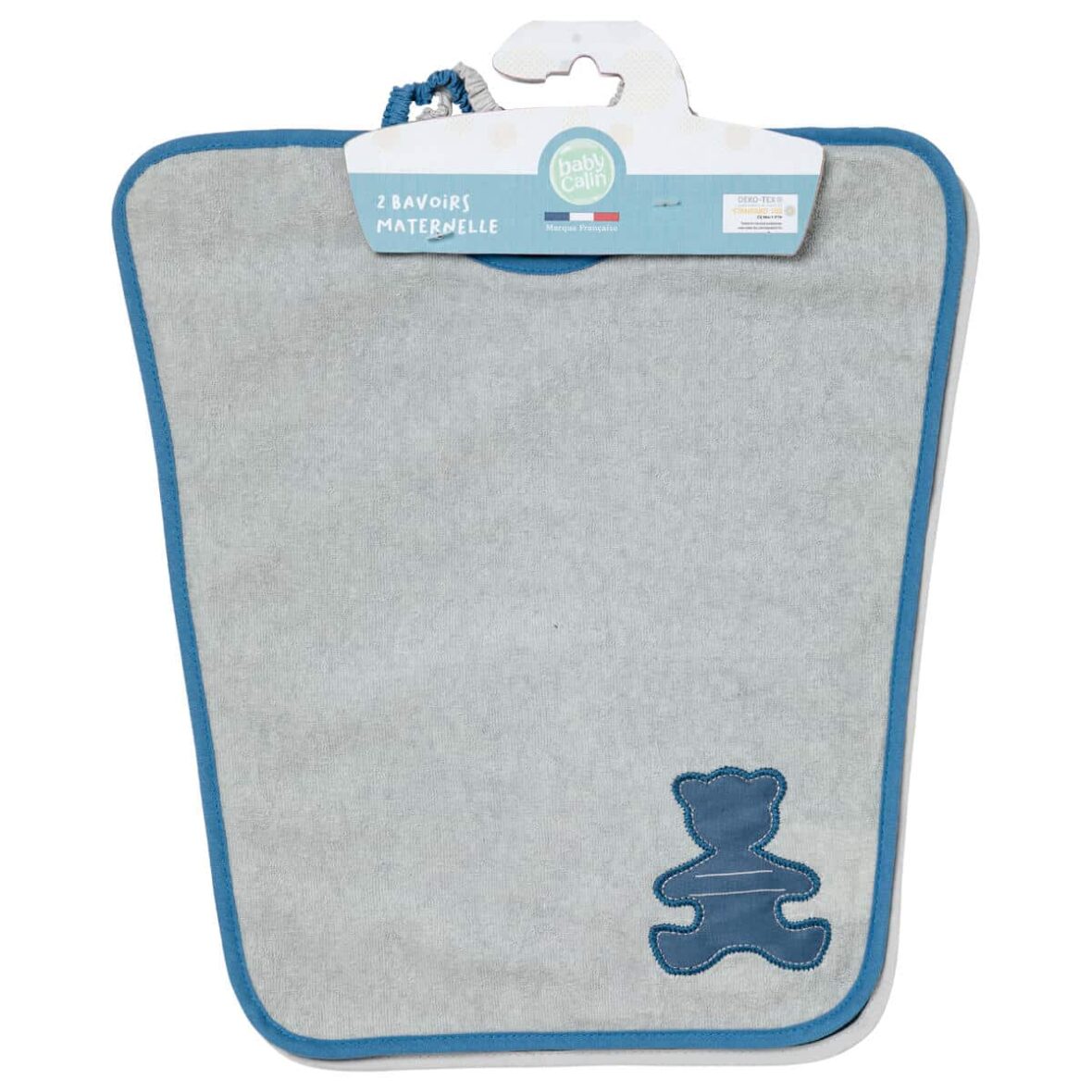 Bebemaman-Babycalin Lot de 2 bavoirs Maternelle – Ours + Lune 2