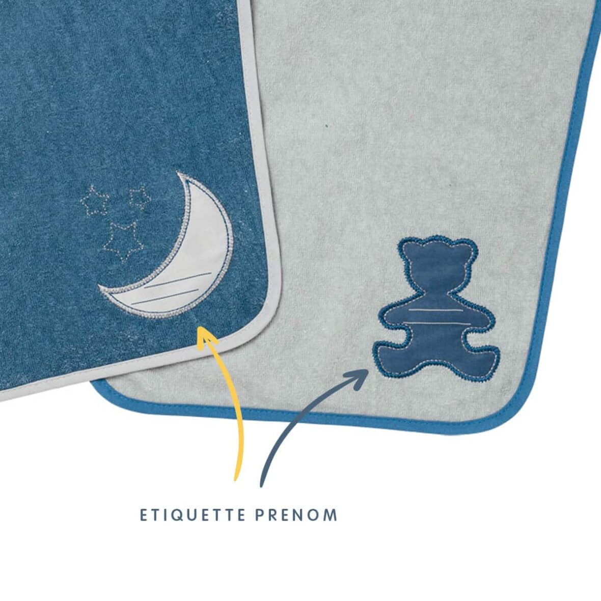 Bebemaman-Babycalin Lot de 2 bavoirs Maternelle – Ours + Lune 3