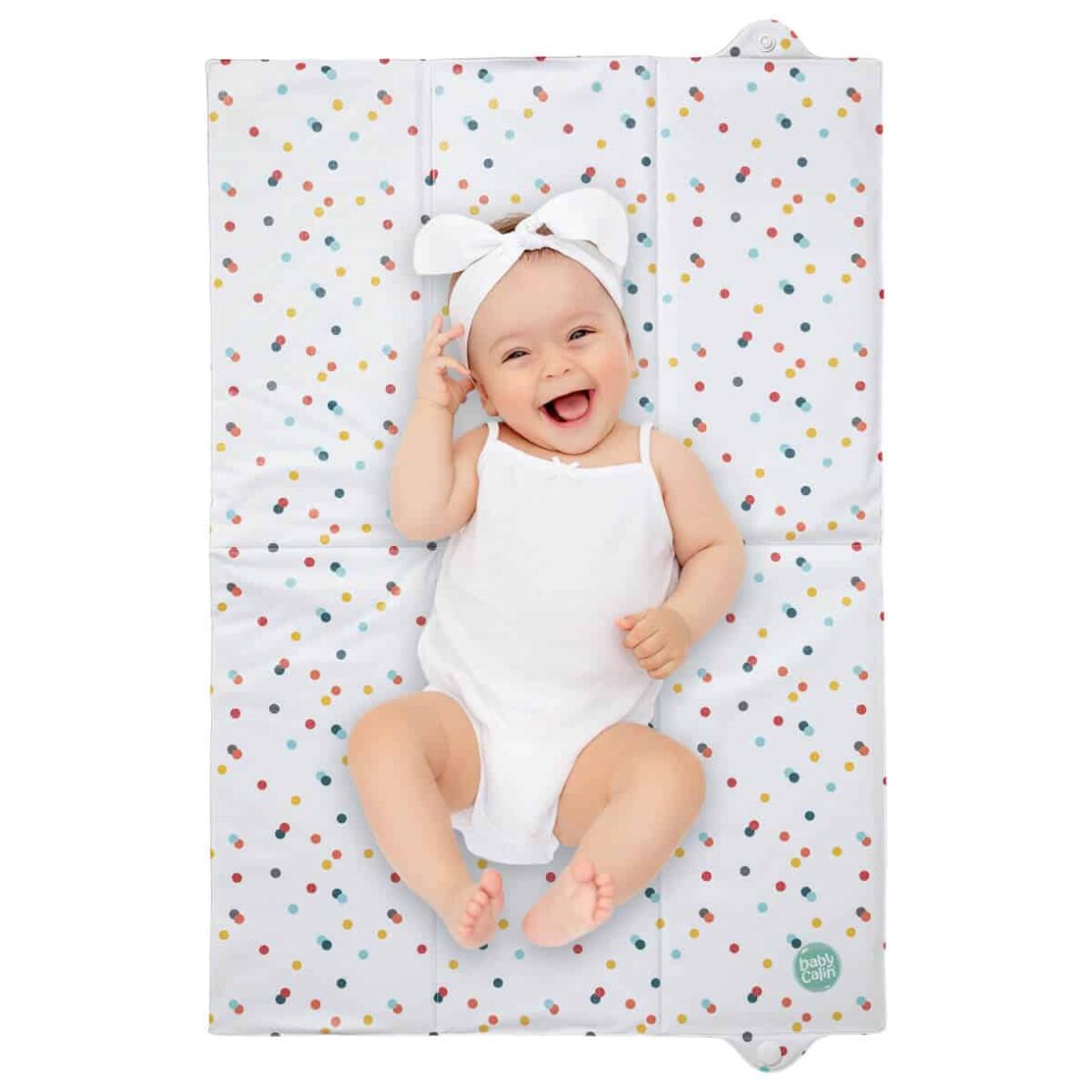 Babycalin Matelas à langer nomade pliant Multicolor Pois