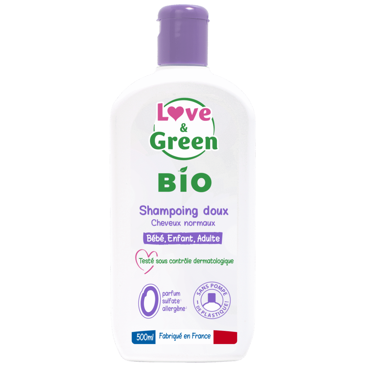 Love & Green Shampoing Doux Cheveux Normaux 500ml