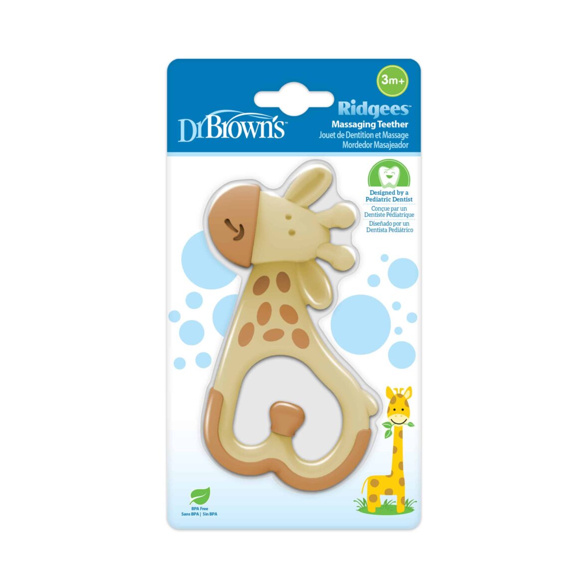 Dr. Brown&rsquo;s Anneau de dentition massant Ridgees – Girafe 3m+
