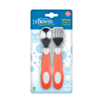 Retrouvez Dr. Brown's Ensemble Cuillère et Fourchette à prise souple Corail aux meilleurs prix sur Bebemaman.ma . Livraison à domicile partout au Maroc.