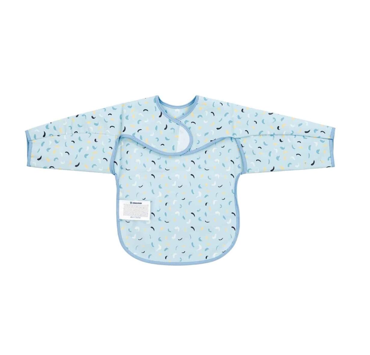 Bebemaman-Kikkaboo Bavoir Manches longues Arty Blue Pattern 1