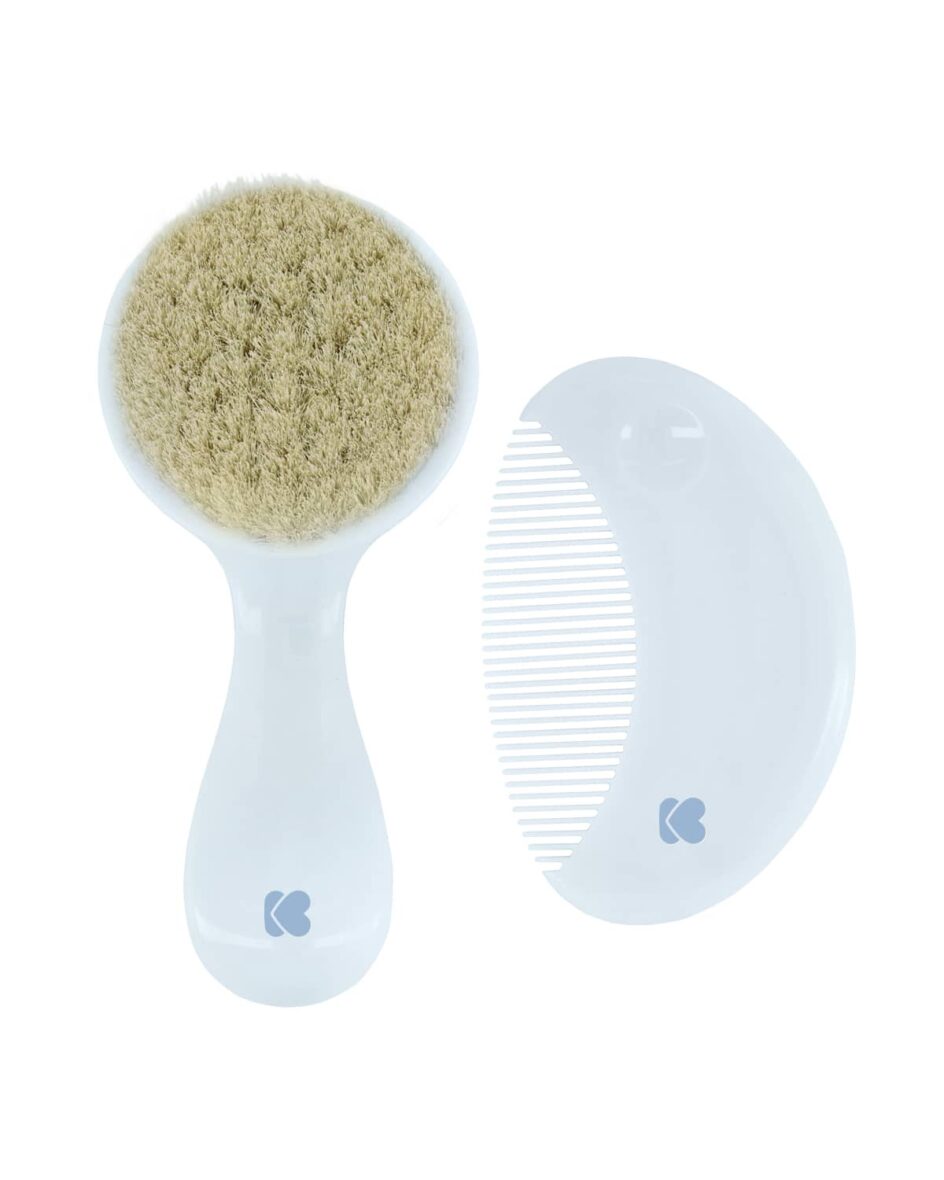 Kikkaboo Peigne et Brosse à poils naturels Bleu