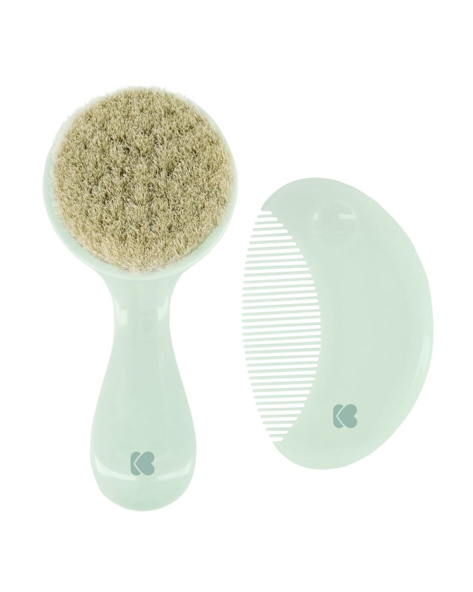 Kikkaboo Peigne et Brosse à poils naturels Mint