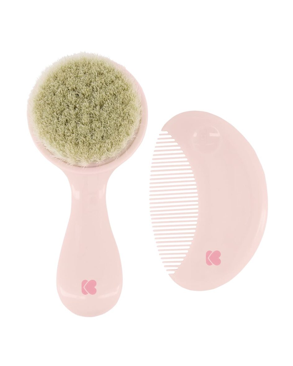 Kikkaboo Peigne et Brosse à poils naturels Rose