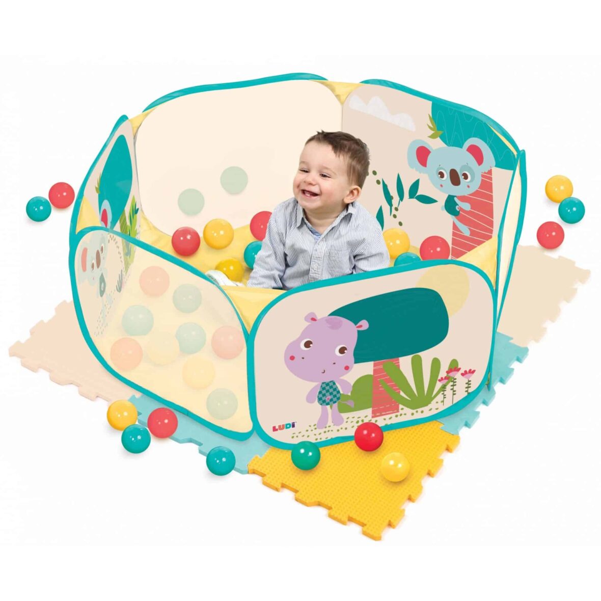 Bebemaman Ludi Aire de jeu à balles + Tapis de jeu 1
