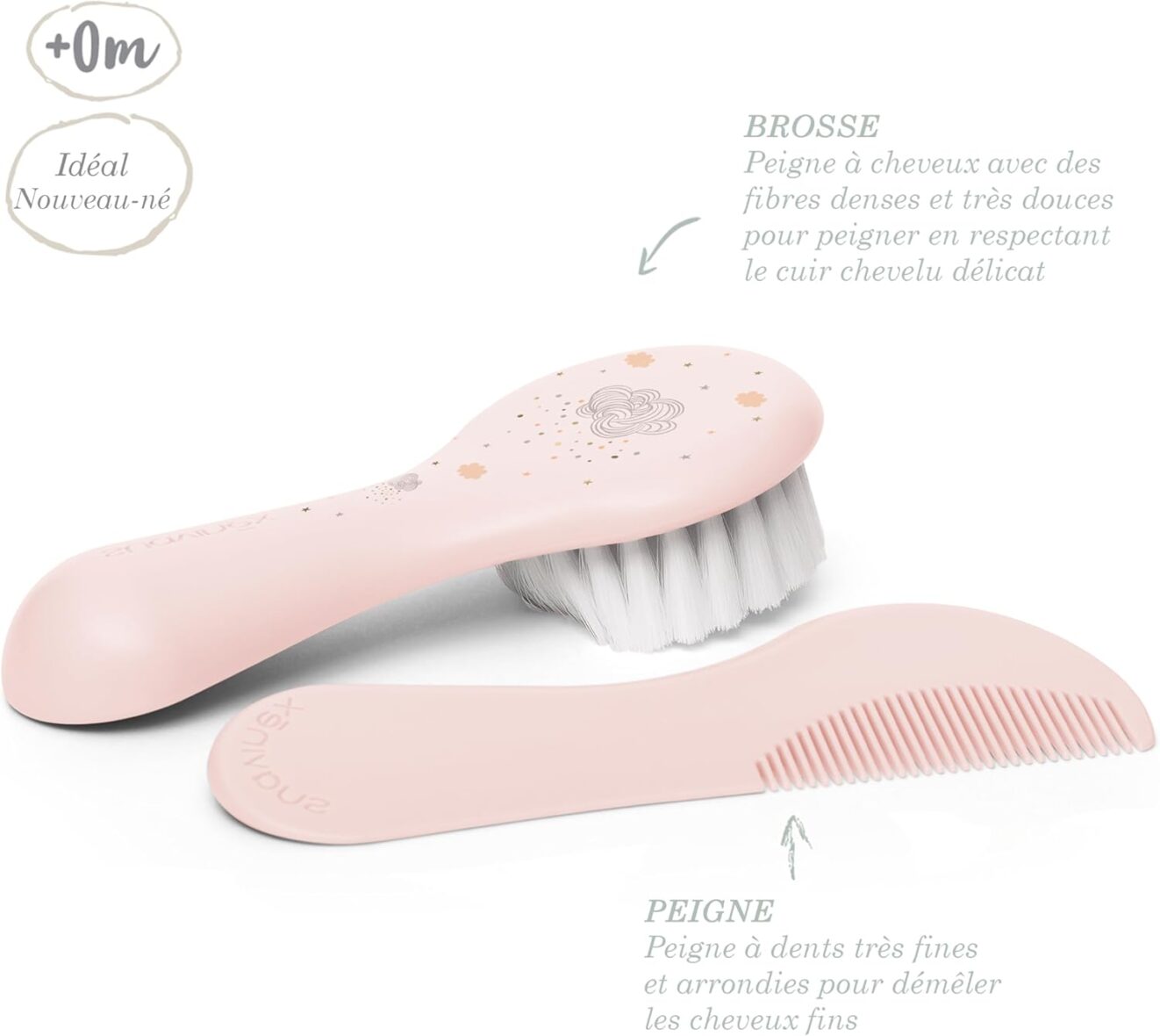 Bebemaman Suavinex Set Brosse et Peigne Dreams Rose 1