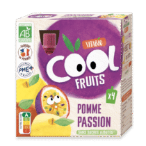 Retrouvez Vitabio Cool Fruits Pomme Passion 4x90g aux meilleurs prix sur Bebemaman.ma . Livraison à domicile partout au Maroc.