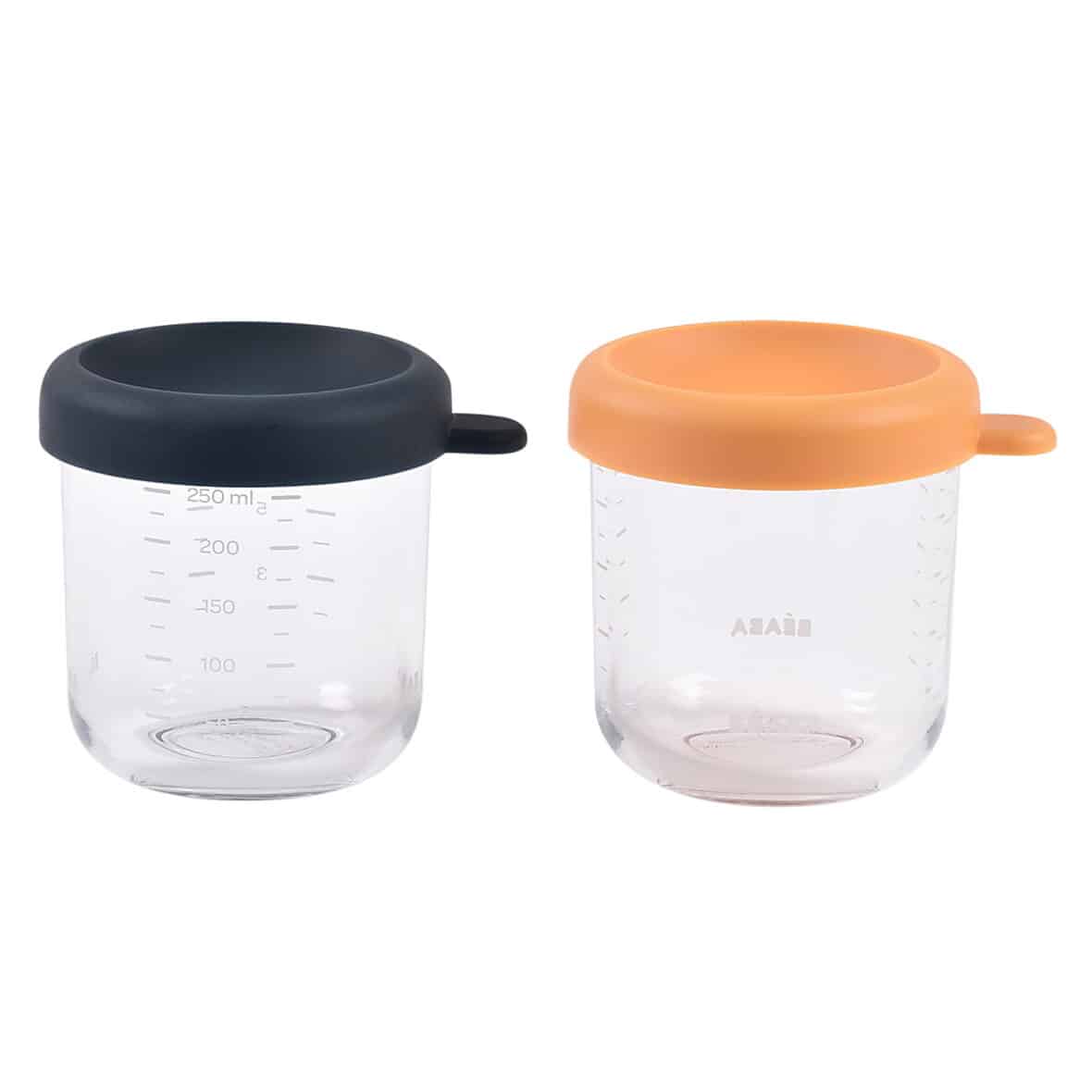 Beaba Lot de 2 Portions Verre 250 ml – Night Blue & Honey