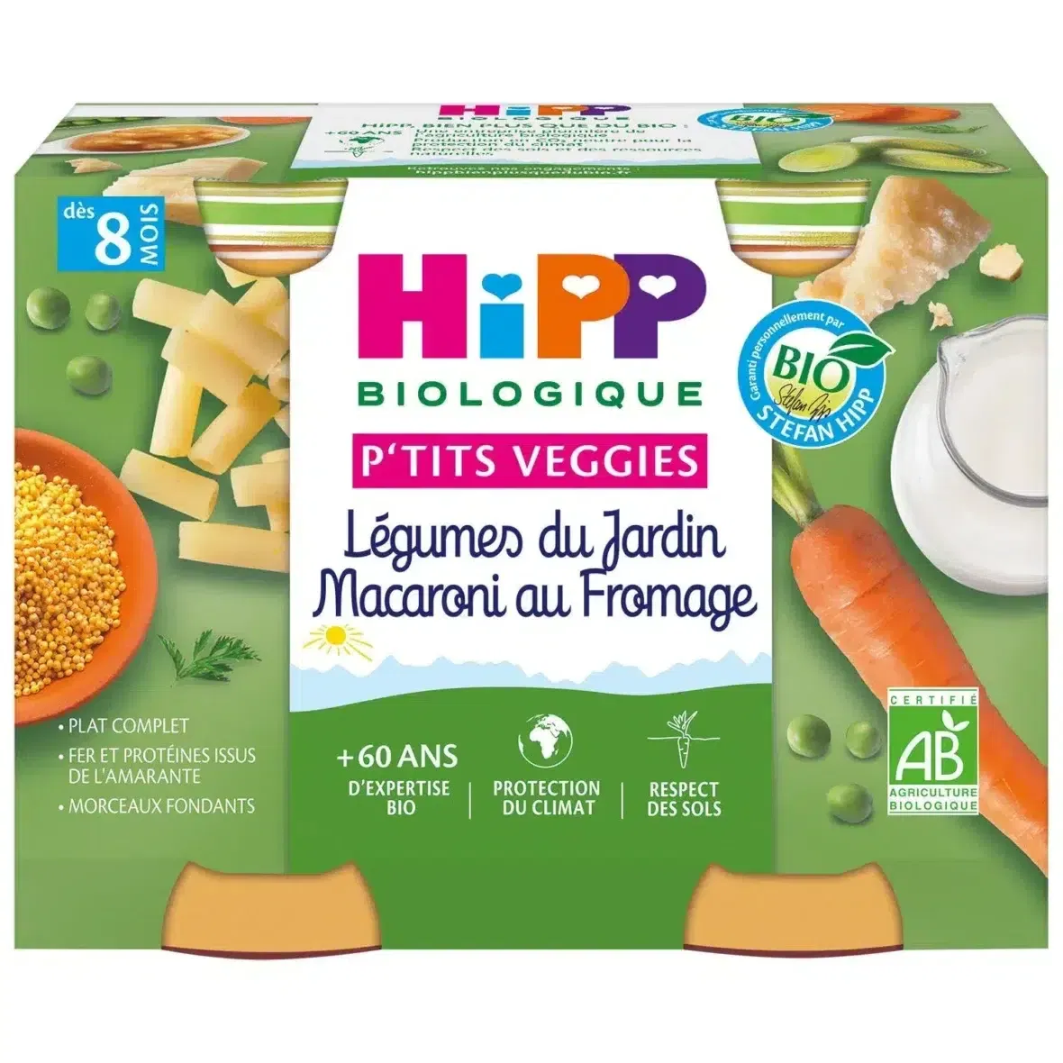 Hipp Légumes du Jardin Macaroni au Fromage dès 8 Mois Bio