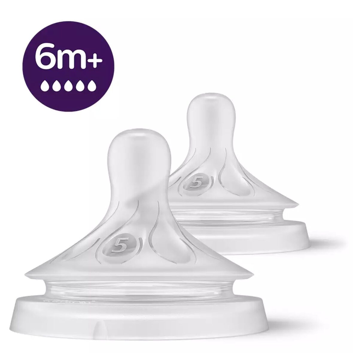 Philips Avent Lot de 2 tétines Natural Response 6 mois+ débit rapide