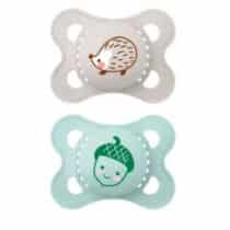 Mam Lot de 2 Sucettes Original 2-6mois Hérisson-Noisette