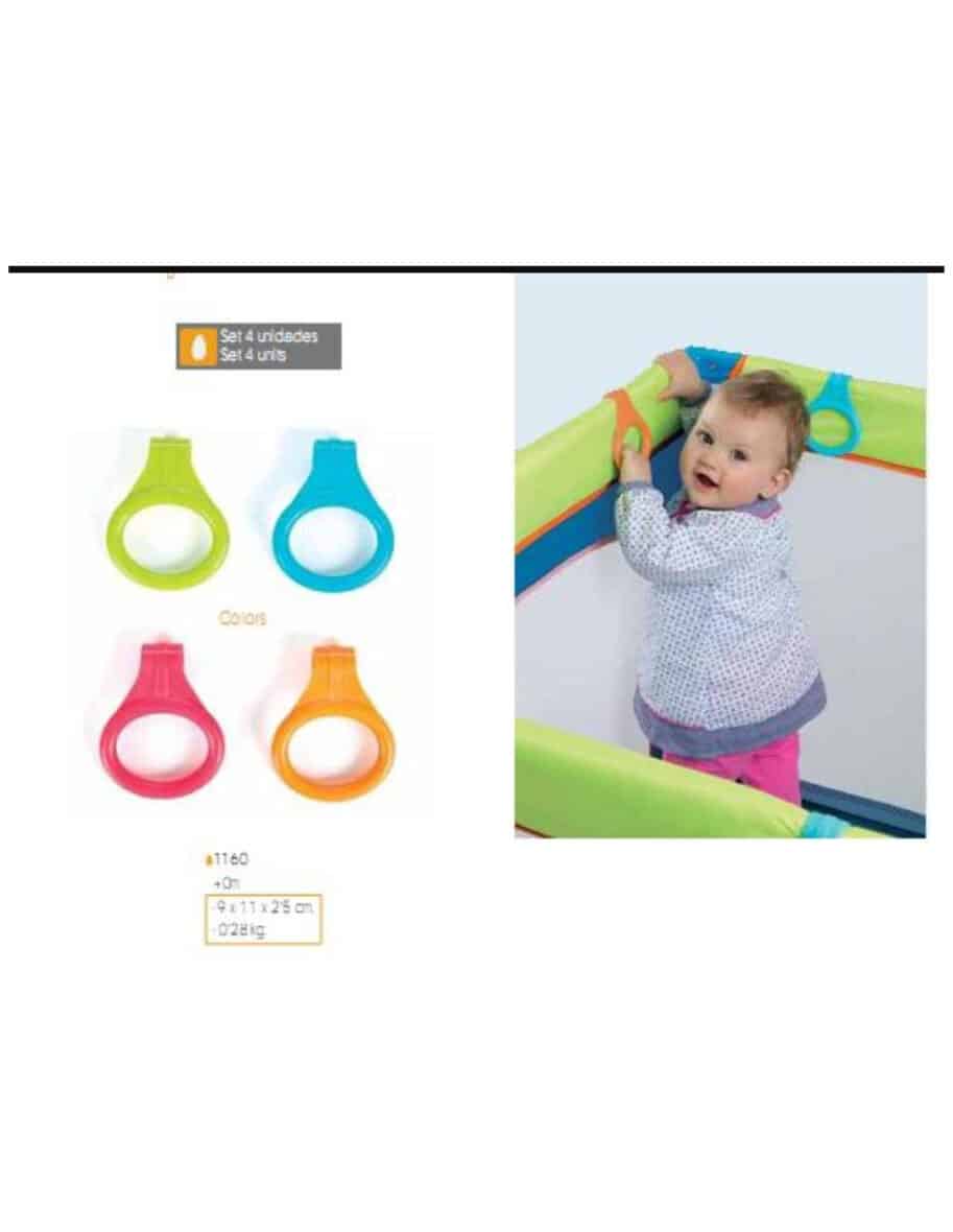 Ms set de 4 Anneaux Pour Lit De Voyage Coloré -bebemaman