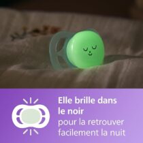 Philips Avent Sucette Ultra Star Night 0-2 mois Garçon prix Maroc | Bebemaman.ma