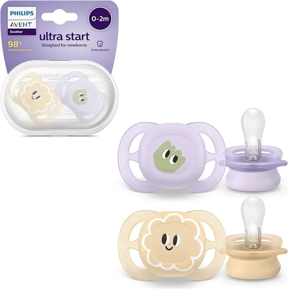 Philips Avent Day & Night Sucettes Ultra Air - Orthodontiques, Pour Bébés De 6 à 18 Mois, Version Phosphorescente, Tétine Symétrique En Silicone Souple, Sans BPA, Lot De 4, SCF087/27