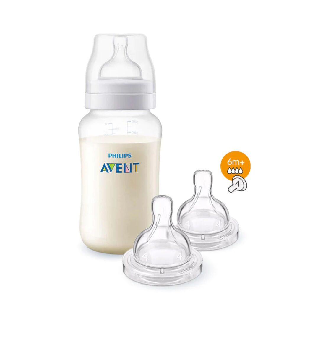 Philips Avent Biberon Anti-colic 330ml avec 2 Tétines 6m+ OFFERTES