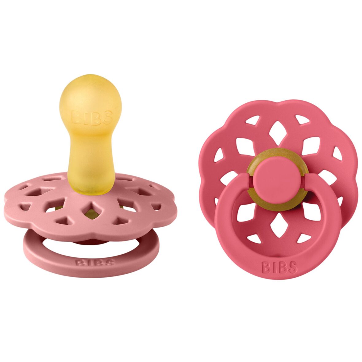 Bibs Lot de 2 Sucettes Boheme Dusty Pink / Coral 6-18 mois