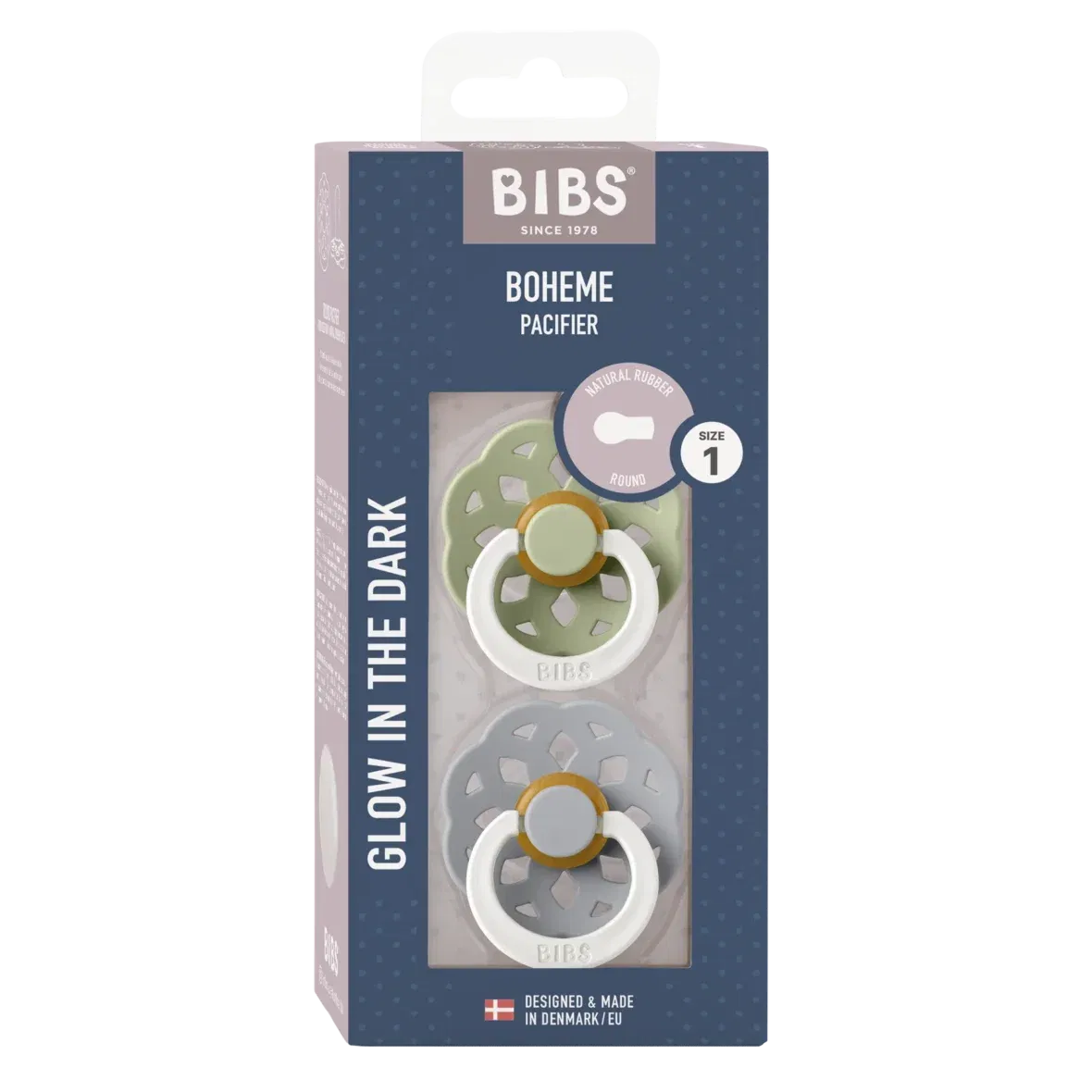 Bebemaman Bibs Lot de 2 Sucettes Boheme Sage Cloud Glow 0-6mois