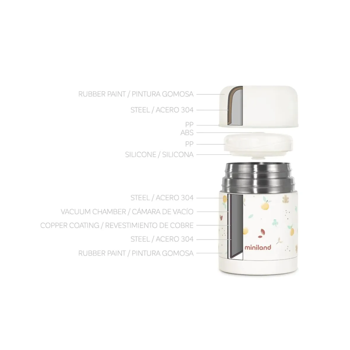 Bebemaman Miniland Thermos pour aliments thermy Valencia 600ml 4