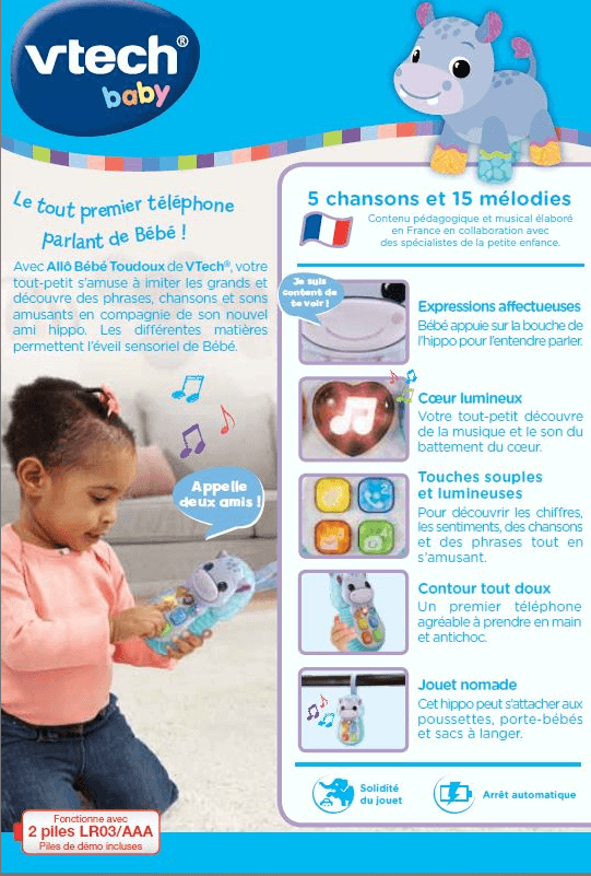 Bebemaman Vtech Allô Bébé Toudoux bleu 4