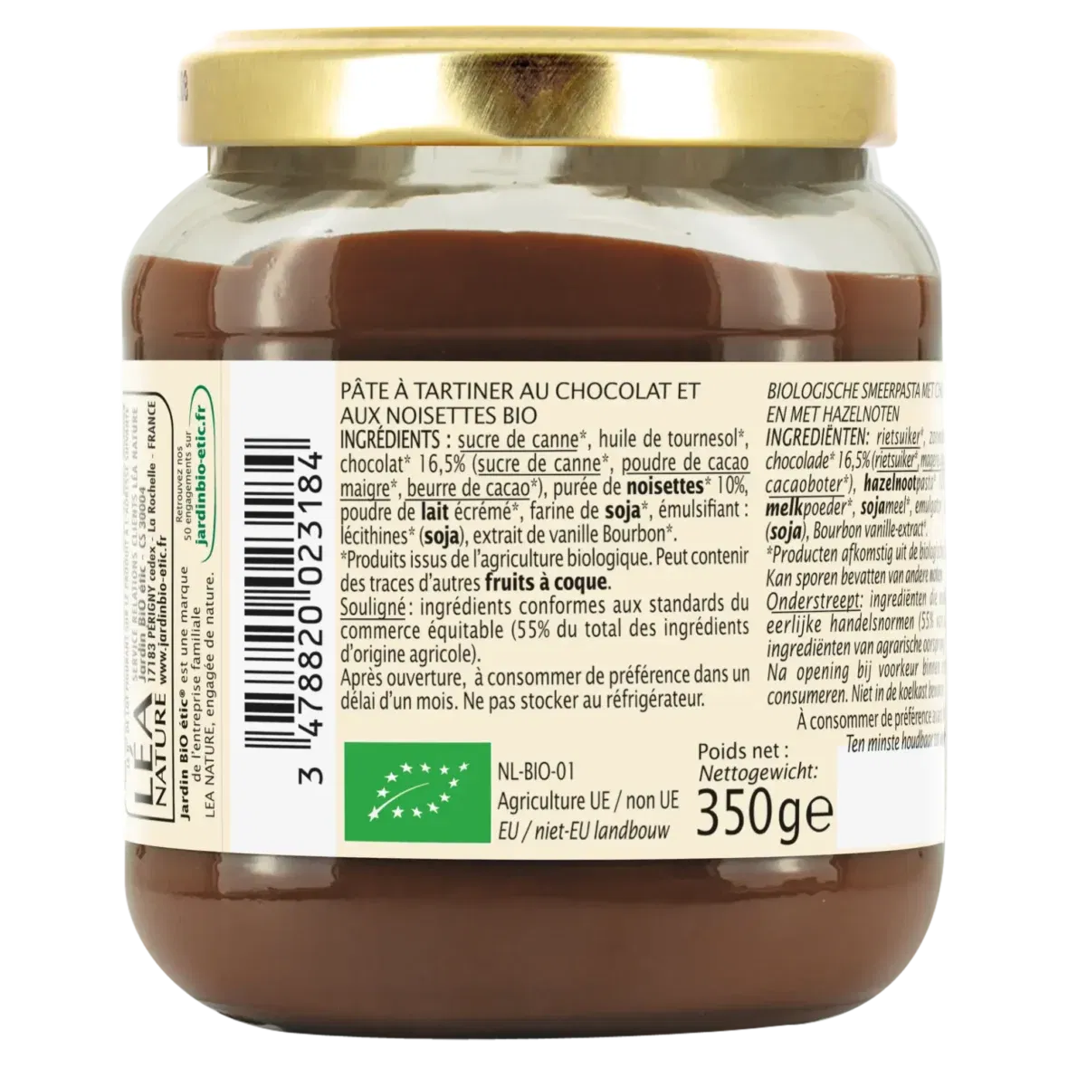 Jardin Bio étic Pâte à tartiner Chocolat Noisette Bio 1
