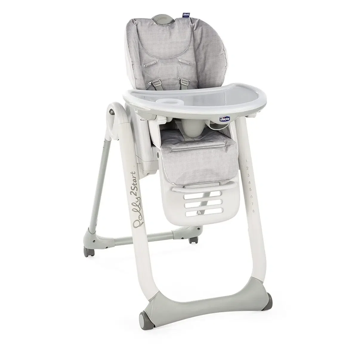 Chicco Chaise Polly 2 Start 4 roues Happy Silver
