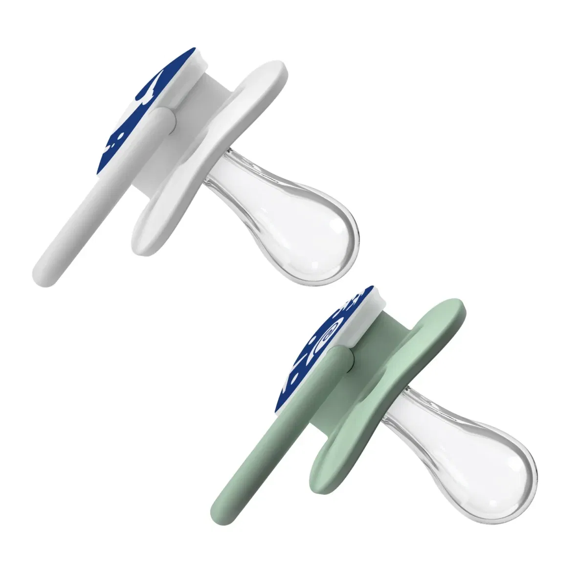 Bebemaman Dr.Brown’s Lot de 2 sucettes Symétriques Advantage Glow Gris Vert 2