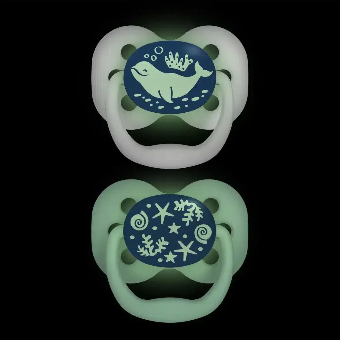 Bebemaman Dr.Brown’s Lot de 2 sucettes Symétriques Advantage Glow Gris Vert 3