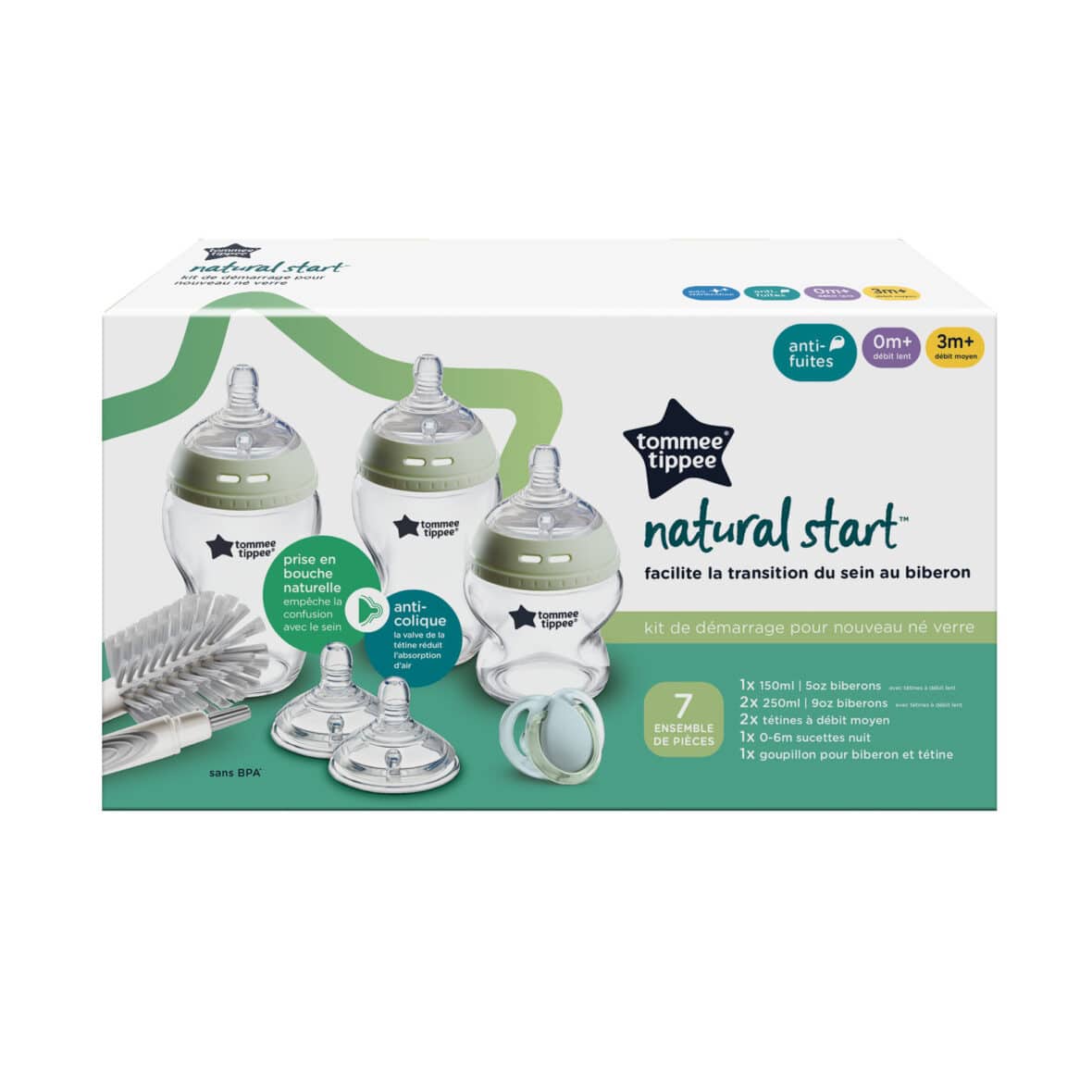 Tommee Tippee Coffret Naissance Verre Natural Start