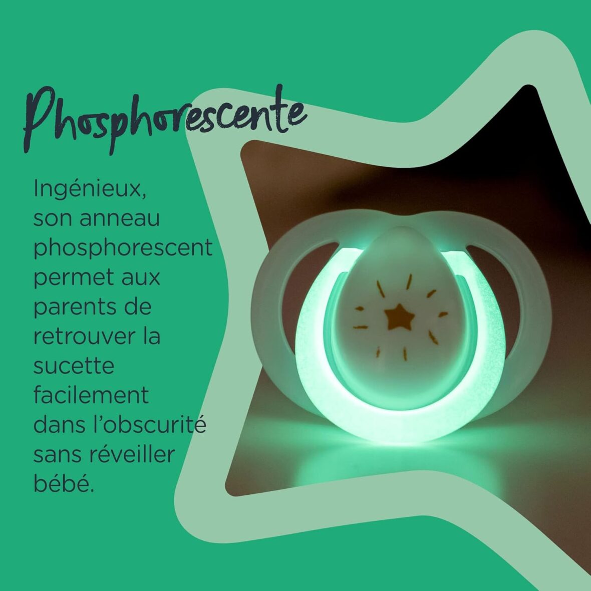 Bebemaman Tommee Tippee Lot de 2 Sucettes Nightime 6-18 mois