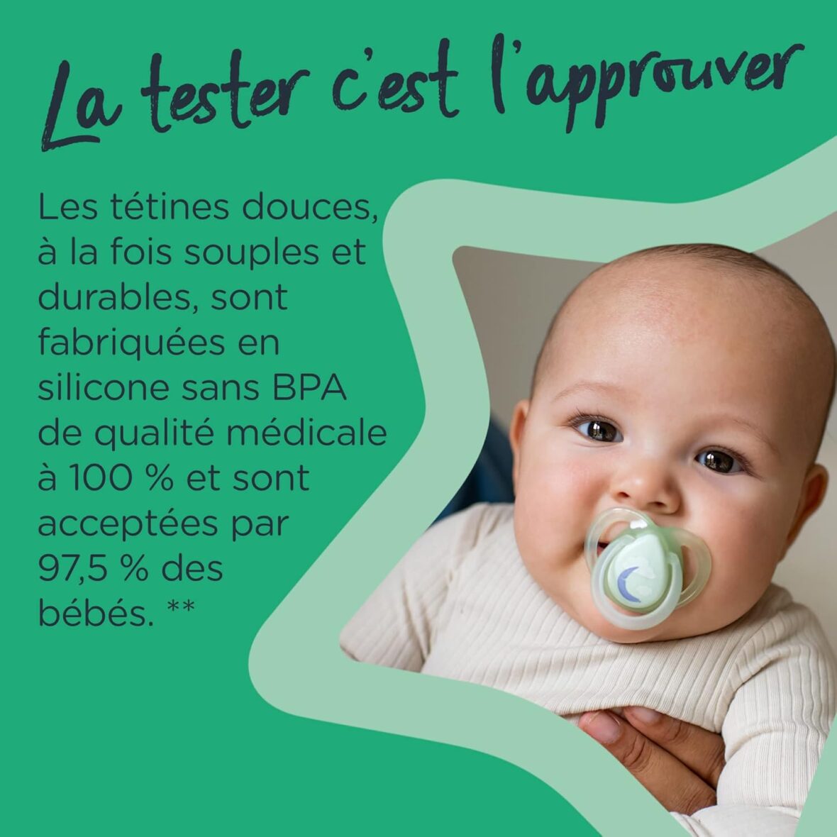 Bebemaman Tommee Tippee Lot de 2 Sucettes Nightime 6-18 mois 2