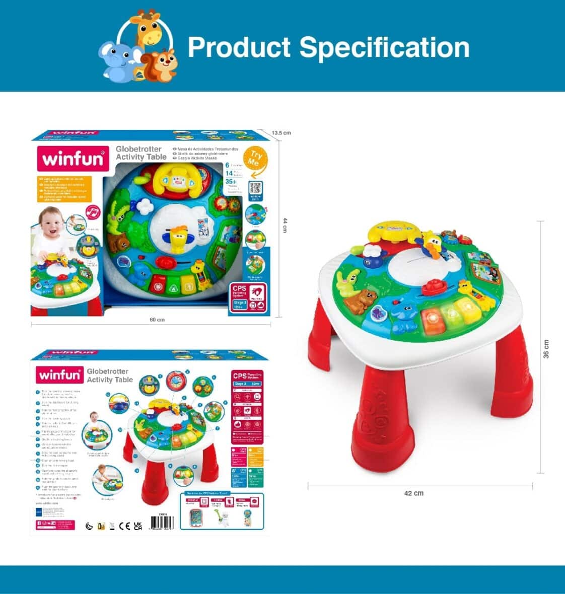 Bebemaman Winfun Table d&rsquo;activités Globetrotter 6