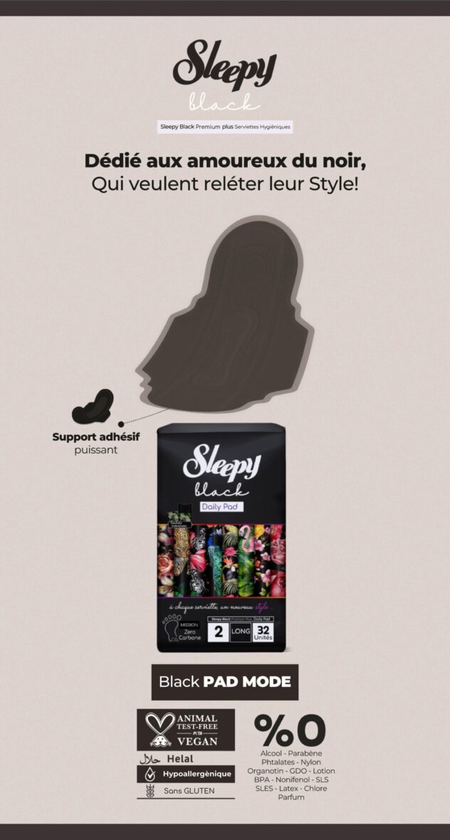 Sleepy Black Premium Plus Serviettes hygièniques