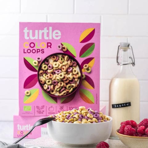 Bebemaman Turtle Color Loops Anneaux de céréales fruités Bio – Sans gluten
