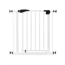 Barrière de sécurité Bébé Safe Blanc 75 à 85 cm, idéale pour protéger votre enfant des zones à risque comme les escaliers ou les pièces dangereuses. Design élégant, installation facile sans perçage et structure robuste en acier pour une sécurité optimale à la maison.