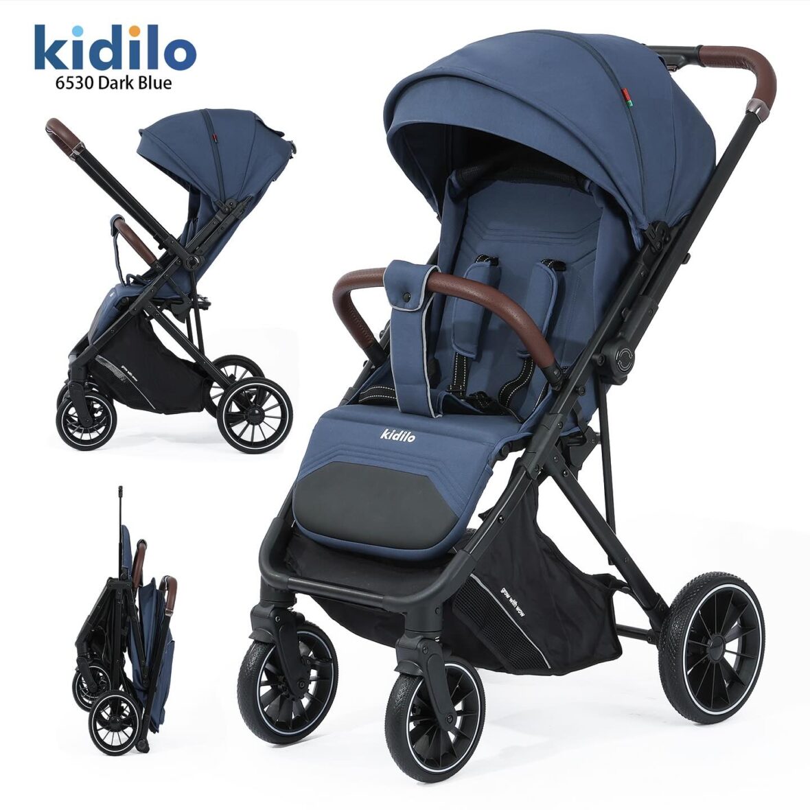 Kidilo Poussette Valise Réversible 6530 – Bleu Foncé