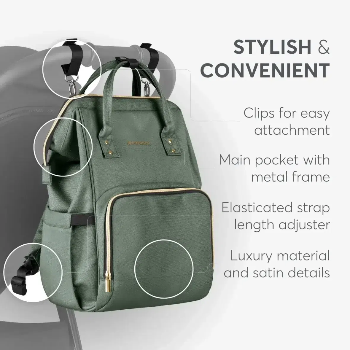 Bebemaman Kikkaboo Mama Bag Siena Vert 6