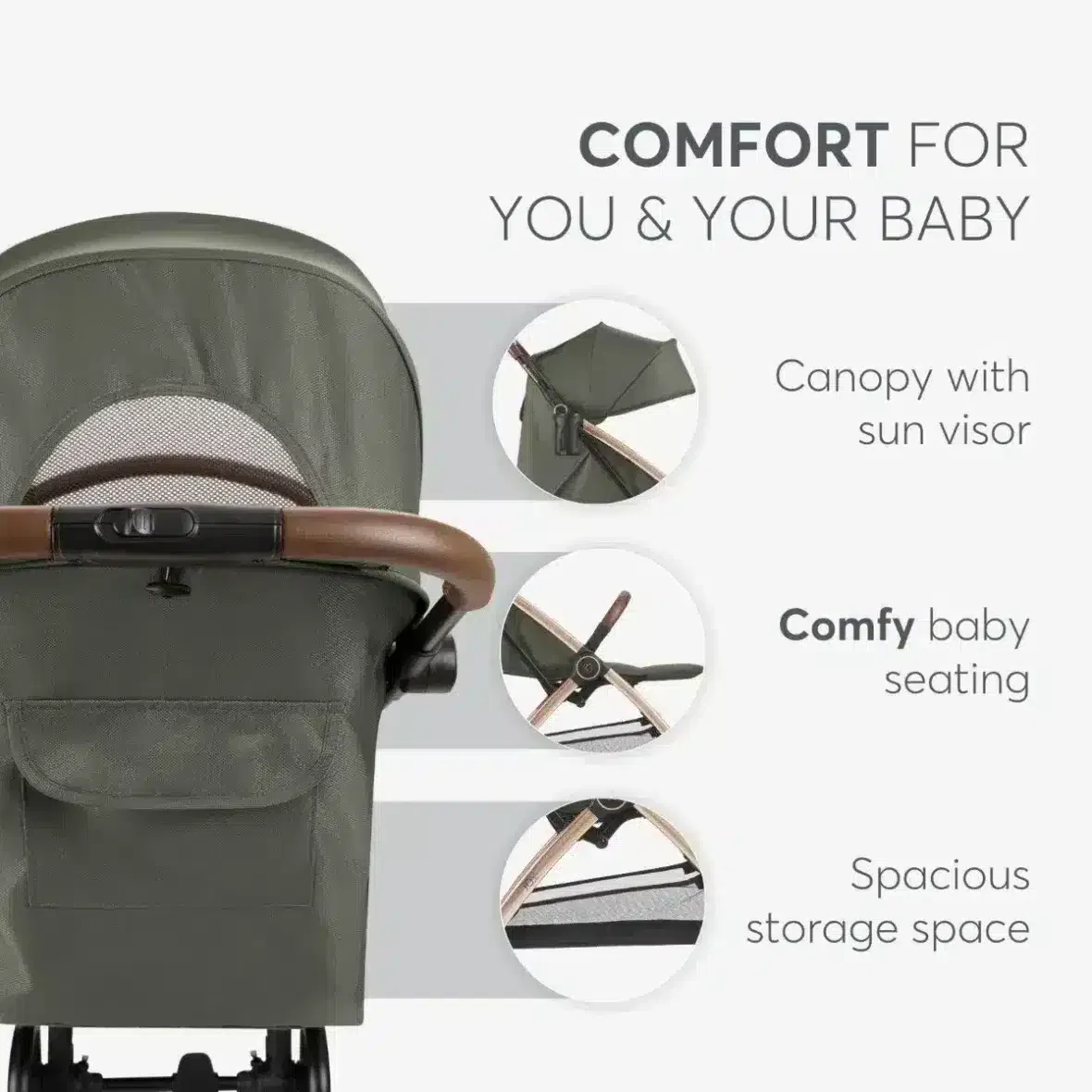 Bebemaman Kikkaboo Poussette Joy Vert Militaire 3