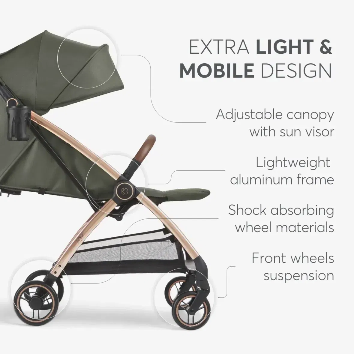 Bebemaman Kikkaboo Poussette Joy Vert Militaire 4