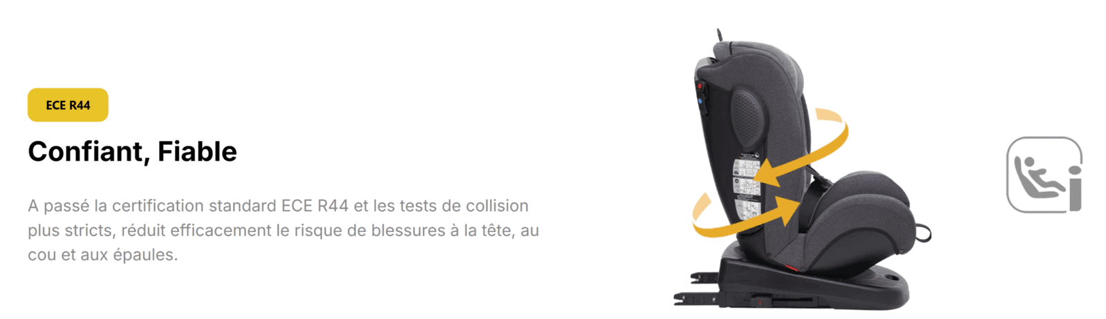 Jovikids Siège auto pivotant à 360° Angela 40-150 cm