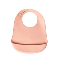 Yummy Bavoir en Silicone avec Poche 4m+ Blush prix Maroc | Bebemaman.ma