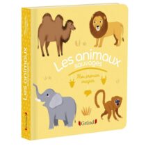 Avec Les Animaux Sauvages – Mon Premier Imagier offrez à votre bébé une première découverte des animaux de la jungle et du vocabulaire à travers un livre coloré, solide et tendre.